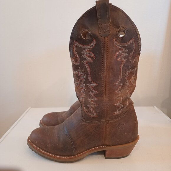 Womens Double H Brown Leather Boots Buckaroo 9.0 M DH5159 - Picture 6 of 10